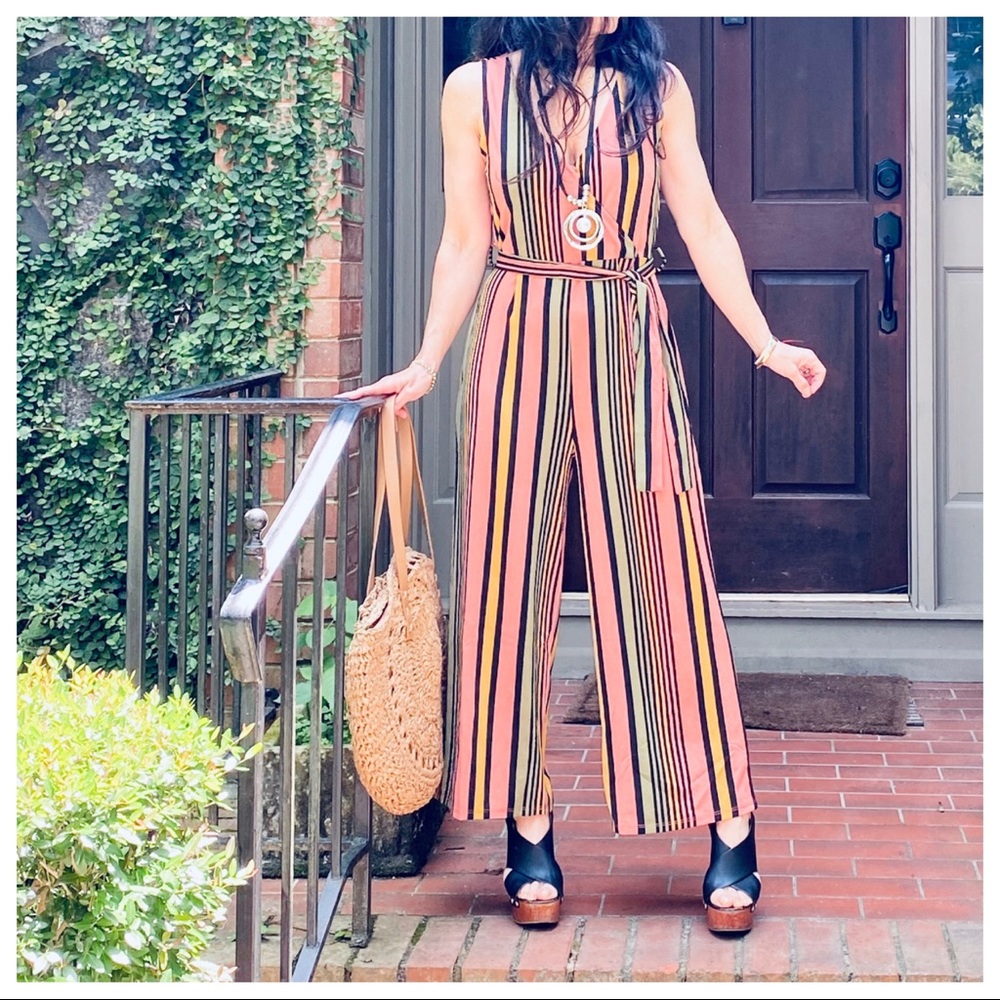 MOST FABULOUS STRIPED TANK ANKLE JUMPSUIT - Picture 7 of 9